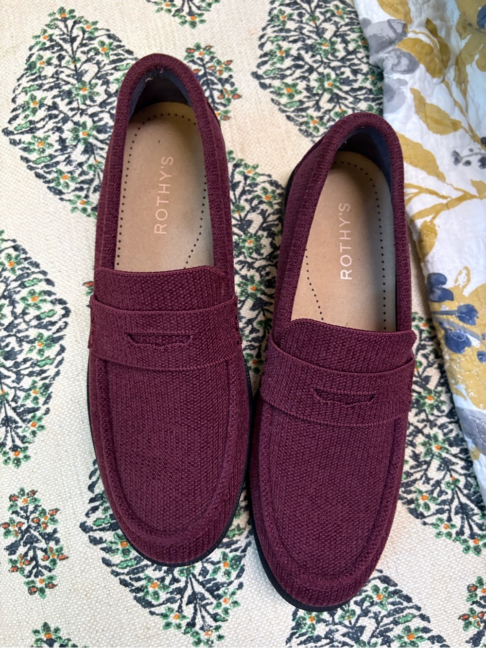 Rothy's Women's Knit Penny Loafers in Burgundy